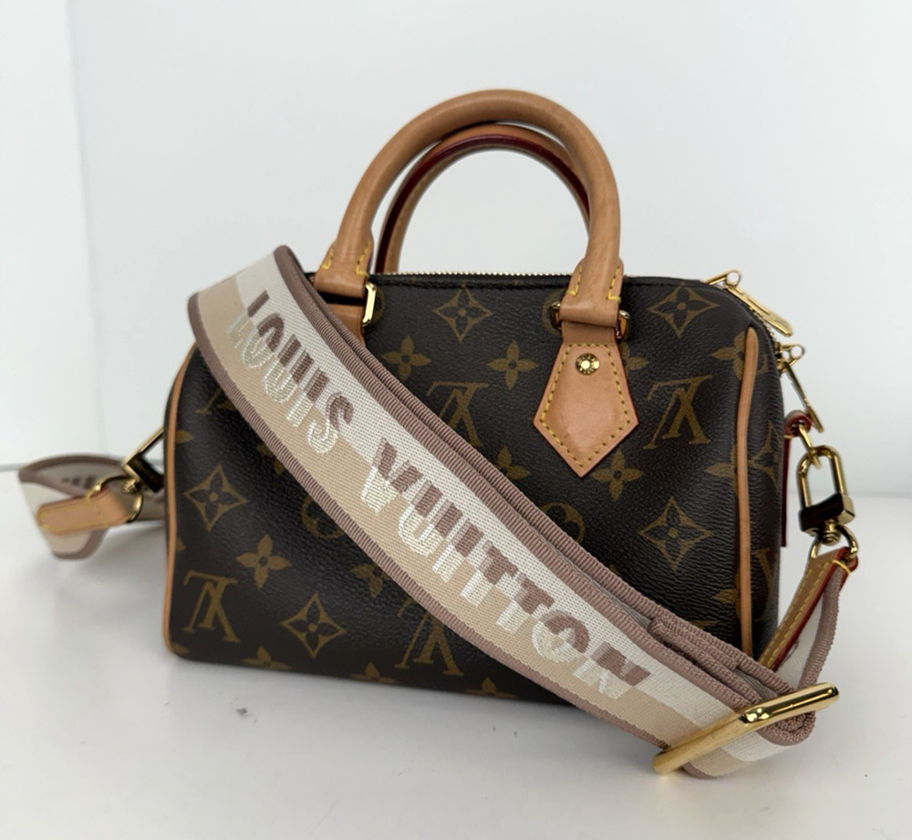 Louis Vuitton Speedy Bandouliere 20 Top Handle Bag Monogram Coated Canvas NFC F3